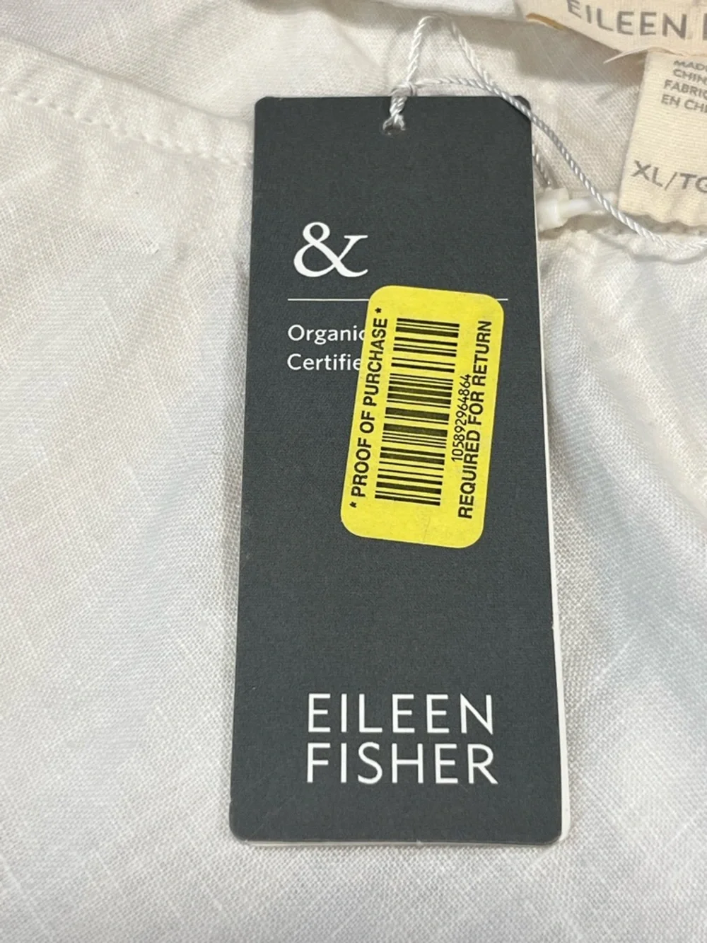 Eileen Fisher Organic Linen Ivory Maxi Skirt XL Pull On Flowy Minimalist - Picture 10 of 10